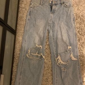 Low rise baggy jeans